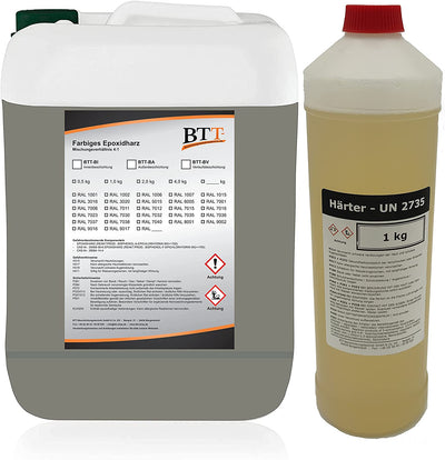 BTT-BA Epoxidharz Bodenbeschichtung RAL Außen Fliesenlack Betonfarbe Estrichfarbe Balkonfarbe Betonplattenfarbe Terrassenfarbe