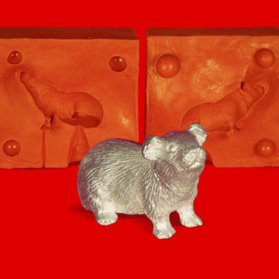 Zinn Giessform Meerschweinchen - Silikonform hitzebeständig - benötigt ca. 85g Reinzinn